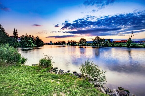 Bamberg Erba Insel Sonnenuntergang