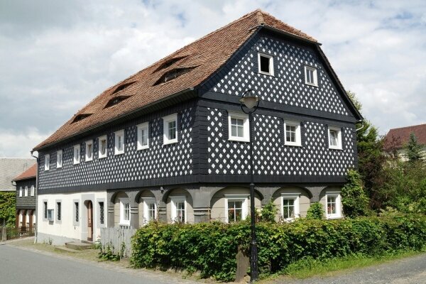 Typische Umgebindehaus in Sachsen