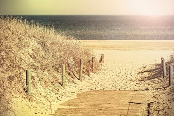 Retro getönt Bild von einem Strand-Weg.