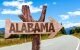 Alabama auf hölzernem Schild