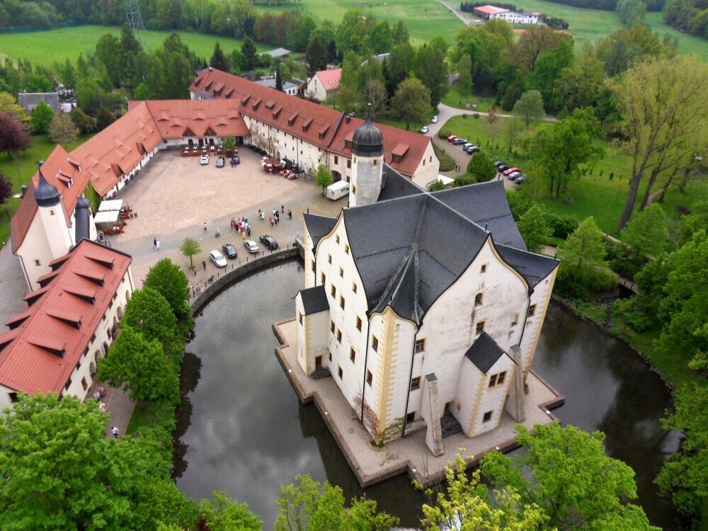 Luftaufnahme, Quelle: Wasserschloss Klaffenbach Schlosshotel Chemnitz