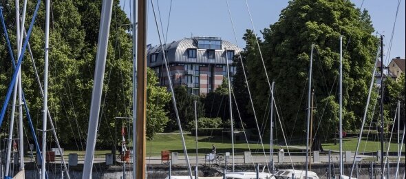 Aussenansicht vom Yachthafen, Quelle: SEEhotel Friedrichshafen