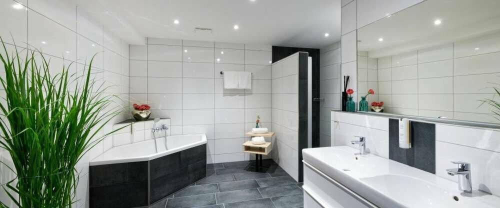 Das Badezimmer unseres Familienzimmers "Borken Spezial".