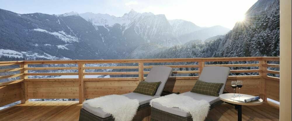 Balkon mit Alpenblick