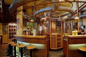 Braukessel in der Gasthausbrauerei HammerBräu