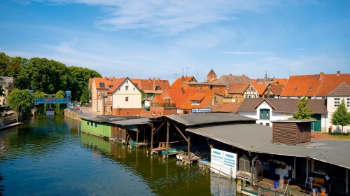 Blick auf die Altstadt von Plau am See