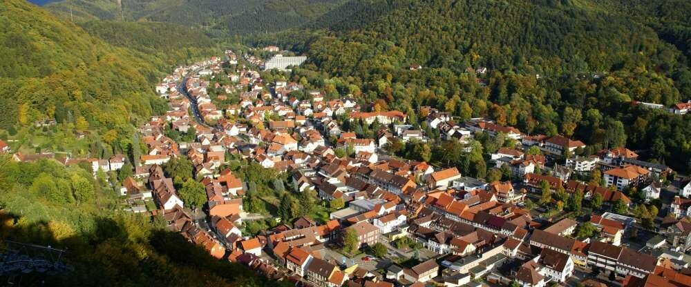 Blick vom Hausberg auf Bad Lauterberg mit Hotel Riemann am Kurpark
