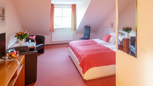 Die modern ausgestatteten Doppelzimmer sind mit einer Dusche/WC, Haartrockner, Flachbild-TV, Direktwahltelefon, Schreibtisch, Sitzgelegenheit, Kühlschrank, Wasserkocher sowie Kaffee- und Teezubehör ausgestattet. 

Zudem steht Ihnen ein kostenloser WLAN-