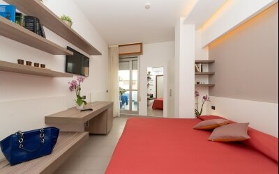 Die Doppelzimmer bieten Platz für maximal zwei Personen , bestehen aus ein ein Doppelbett und sind ausgestattet mit: unabhängige Klimaanlage, LCD-Fernseher , kostenloser Wi-Fi, Minibar, Fön, Pflegeset bei Ankunft, Safe, direkte Telefonleitung und 24-Stund