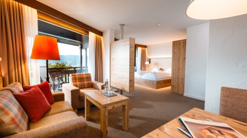 Die ca. 55 qm großen Nichtraucher-Familienappartements sind ideal für größere Familien. Sie bieten ein Doppelbett (1,80 m x 2,00 m Qualitätsmatratze) und ein separates Kinderzimmer mit Etagen- und Einzelbett, eine geräumige Sitzecke mit Tisch sowie einen 