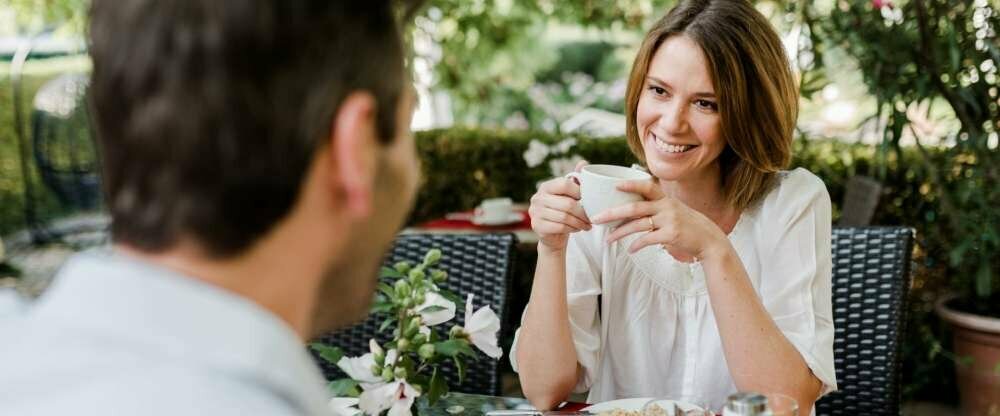 Frühstück auf der Gartenterrasse