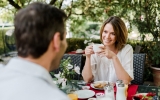 Frühstück auf der Gartenterrasse