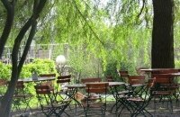 "Kleiner Biergarten" unter großen alten Bäumen