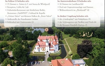 Hier können Sie sehen, wo sich Ihr Zimmer befindet, im Schloss oder Amtshaus