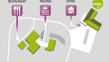 Das Restaurant befindet sich in einem separaten Gebäude.