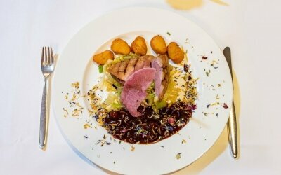 Abendessen im Romantik Hotel Stryckhaus