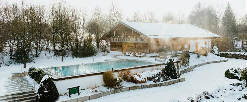 Saunastadl im Winter