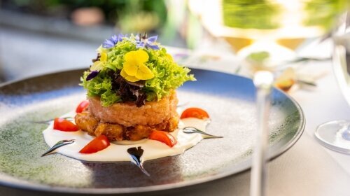 Lachstatar auf Kartoffelrösti