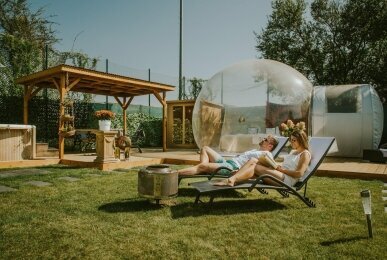 Relaxen im privaten Wellness-Garten, Quelle: Schloss Krugsdorf Golf & Hotel