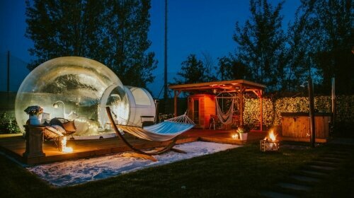 Lagerfeuerromantik am Bubble Tent