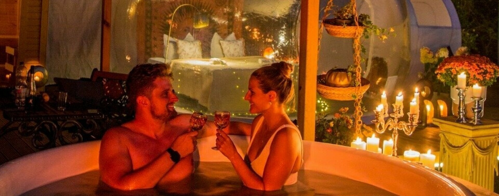 Heiratsantrag im Bubble Tent mit Private Wellness