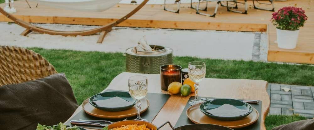 Outdoor-Küche im Bubble Tent