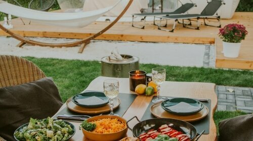 Outdoor-Küche im Bubble Tent