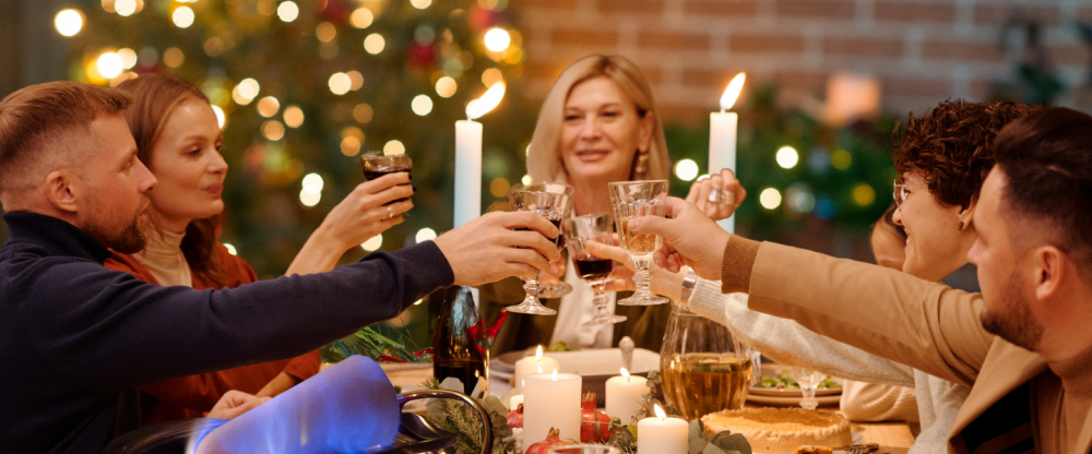 Weihnachten Feiern in geselliger Runde