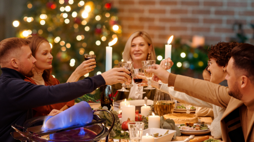 Weihnachten Feiern in geselliger Runde