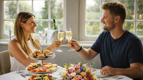 Sektfrühstück im Wintergarten