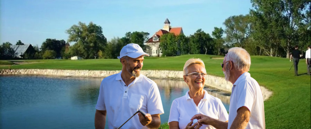 auf dem 18-Loch-Meisterschaftsplatz, dem Übungsplatz und der Driving-Range