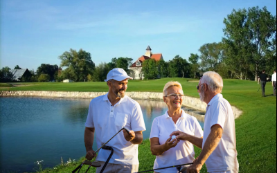 auf dem 18-Loch-Meisterschaftsplatz, dem Übungsplatz und der Driving-Range