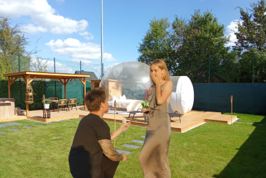 Schloss Krugsdorf - Heiratsantrag im Bubble Tent, Quelle: Schloss Krugsdorf Golf & Hotel