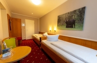 Unsere Standardzimmer bieten auf ca. 13m² bis 26m²eine gemütliche und ruhige Atmosphäre für bis zu zwei Personen. Die Zimmer sind wahlweise mit einem komfortablen Doppelbett (180 × 200 cm) oder getrennten Einzelbetten (Twin) ausgestattet und eignen sich i