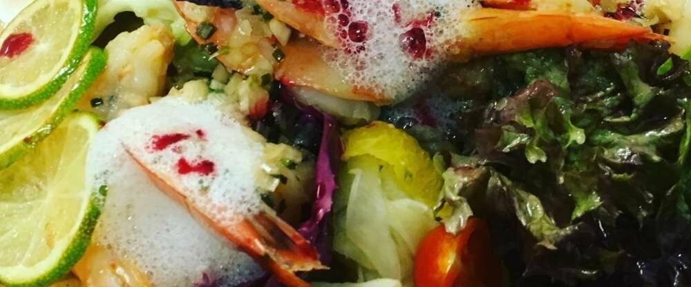 Salat mit Riesengarnelen