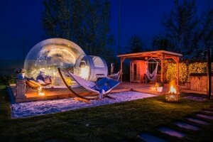 Bubble Tent im privaten Wellness-Garten, Quelle: (c) Schloss Krugsdorf Golf & Hotel