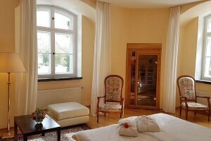 Doppelzimmer mit Sauna, Quelle: (c) Hotel Schloss Spyker
