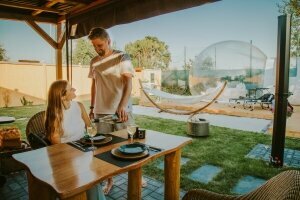 Bubble Tent im privaten Wellness-Garten, Quelle: (c) Schloss Krugsdorf Golf & Hotel