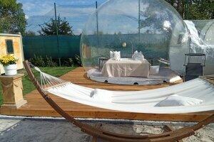 Bubble Tent im privaten Wellness-Garten, Quelle: (c) Schloss Krugsdorf Golf & Hotel