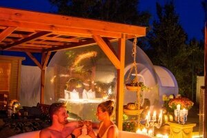 Bubble Tent im privaten Wellness-Garten, Quelle: (c) Schloss Krugsdorf Golf & Hotel