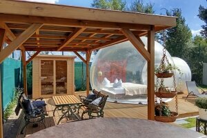 Bubble Tent im privaten Wellness-Garten, Quelle: (c) Schloss Krugsdorf Golf & Hotel