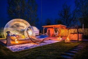 Bubble Tent im privaten Wellness-Garten, Quelle: (c) Schloss Krugsdorf Golf & Hotel