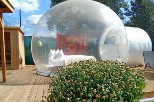 Bubble Tent im privaten Wellness-Garten, Quelle: (c) Schloss Krugsdorf Golf & Hotel