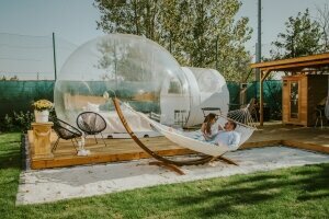 Bubble Tent im privaten Wellness-Garten, Quelle: (c) Schloss Krugsdorf Golf & Hotel