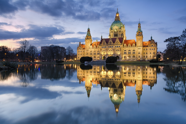 Rathaus Hannover, Deutschland bei Nacht  