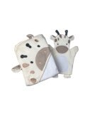 2er Pack Baby Badeset » Kinder Kapuzen Badetuch & Waschhandschuh Frottee » reine Baumwolle » Wasch Handschuh & Handtuch - Giraffe