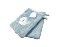 2er Pack Baby Waschhandschuhe » Set 2 Kinder Waschlappen Frottee » 21 x 15 cm reine Baumwolle » Wasch Handschuhe - Blau