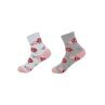 2er Pack Damen Socken » 2 Paar Strümpfe "Garden Socks" » atmungsaktive Damensocken in Einheitsgröße (36-41) » Garden Blumendesign - Weiß/Grau