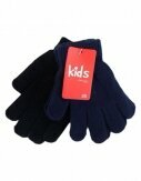 2er Pack Kinder Handschuhe | Doppelpack mit 2 verschiedenen Farben [Dunkelblau/Schwarz]