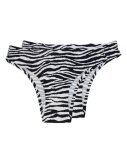 2er Pack Sommer Damen Slips » Damen Brazil Tanga in Animal Print » Tiermuster Unterwäsche » Wäsche & Loungewear - Zebra / L (44-46)
